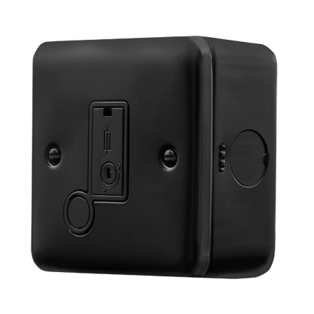 Click Metal Clad Pro Matt Black 13A Fused Connection Unit With Optional Flex Outlet MCP050BK
