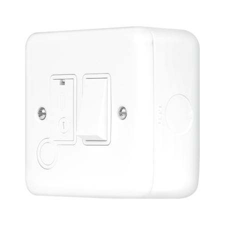 Click Metal Clad Pro Polar White 13A Double Pole Switched Fused Connection Unit With Optional Flex Outlet MCP051PW