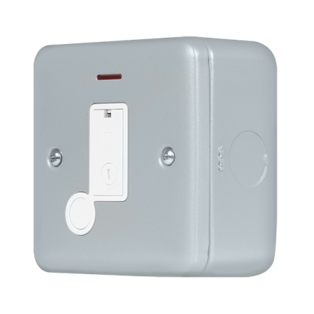 Click Metal Clad Pro Grey 13A Fused Connection Unit With LED & Optional Flex Outlet MCP053