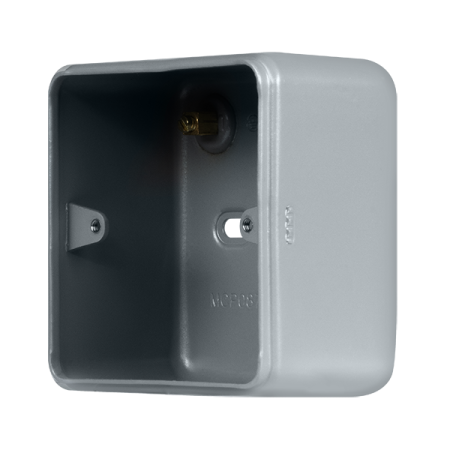 Click Metal Clad Pro Grey 1 Gang 50mm Deep Mounting Box (No Knockouts) MCP087B