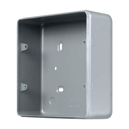 Click Metal Clad Pro Grey 2 Tier 50mm Deep Mounting Box (No Knockouts) MCP089B
