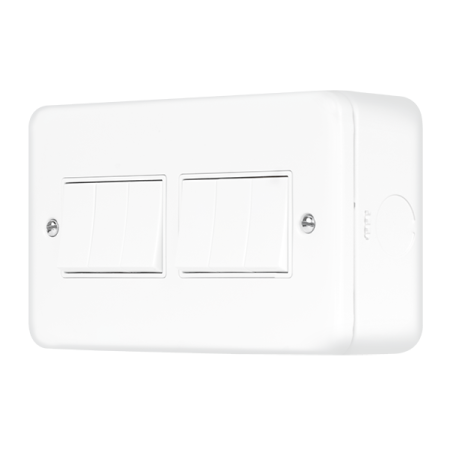 Click Metal Clad Pro Polar White 10AX 6 Gang 2 Way Plate Switch MCP105PW