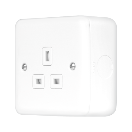 Click Metal Clad Pro Polar White 13A 1 Gang Unswitched Socket Outlet MCP530PW