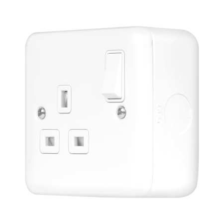Click Metal Clad Pro Polar White 13A 1 Gang Double Pole Switched Socket Outlet MCP535PW