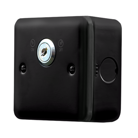 Click Metal Clad Pro Matt Black 20A Double Pole 1 Gang Plate Key Lockable Switch MCP660BK