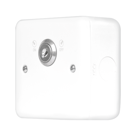 Click Metal Clad Pro Polar White 20A Double Pole 1 Gang Plate Key Lockable Switch MCP660PW