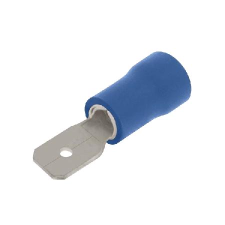 Unicrimp Q-Crimp Blue Male Push-on Terminals 4.8mm x 0.5mm (PK100)