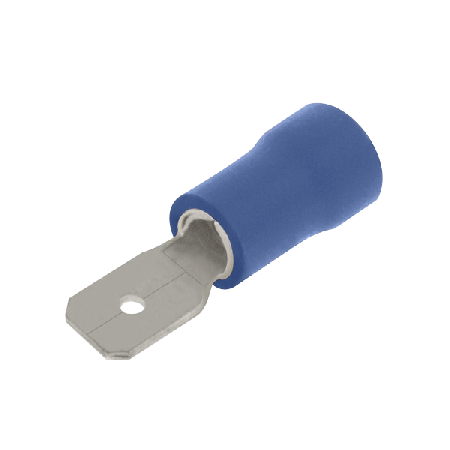 Unicrimp Q-Crimp Blue Male Push-on Terminals 6.3mm x 0.8mm (PK100)