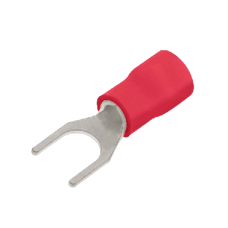 Unicrimp Q-Crimp Red Spade Terminals 4mm Studs (Narrow) (PK100)