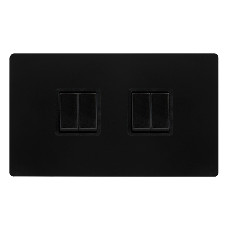 Click Definity Screwless 10AX Ingot 4 Gang 2 Way Switch | SFBK019BK