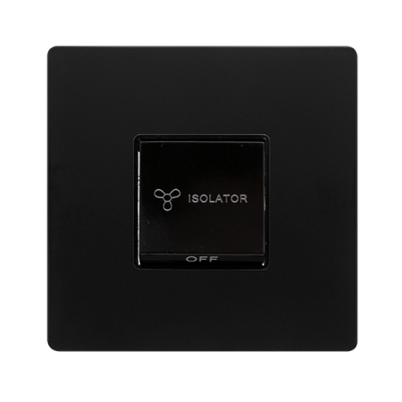 Click Definity Matt Black 10A 3 Pole Fan Isolation Switch | SFBK020BK
