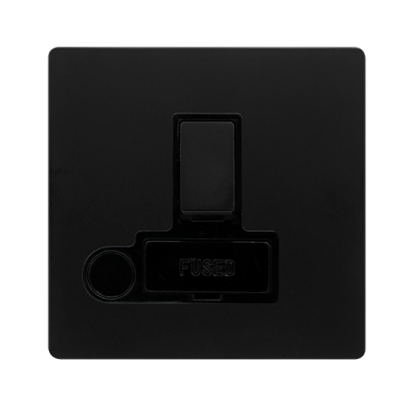Click Definity Screwless 13A Switched Fused Connection Unit With Optional Flex Outlet | SFBK051BK