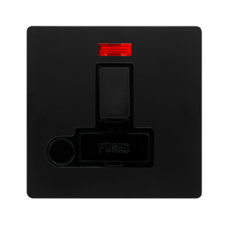 Click Definity Screwless 13A Switched Fused Connection Unit With Neon & Optional Flex Outlet | SFBK052BK