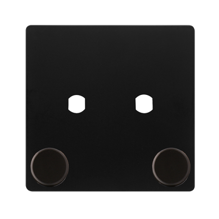 Click Definity Screwless 2 Gang Unfurnished Dimmer Plate & Knobs Matt Black | SFBK142PL