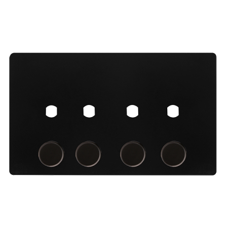 Click Definity Screwless 4 Gang Unfurnished Dimmer Plate & Knobs | SFBK144PL