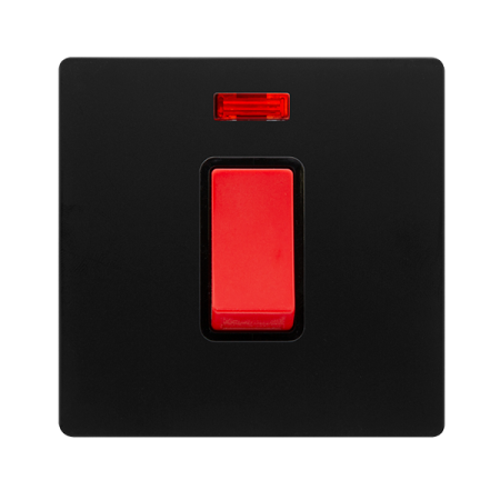 Click Definity Screwless 50A 1 Gang Double Pole Switch With Neon | SFBK201BK