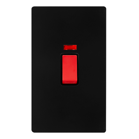 Click Definity Screwless 50A 2 Gang Double Pole Switch With Neon | SFBK203BK