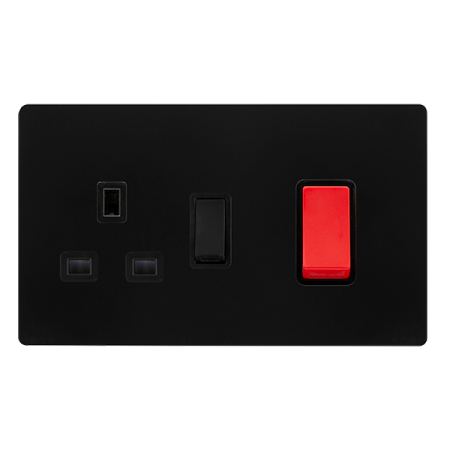 Click Definity Screwless 50A DP Switch With 13A DP Switched Socket | SFBK204BK