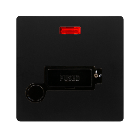 Click Definity Screwless 13A Lockable Connection Unit With Neon & Optional Flex Outlet | SFBK253BK