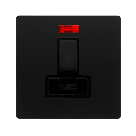 Click Definity Screwless 13A Switched Fused Connection Unit With Neon | SFBK652BK