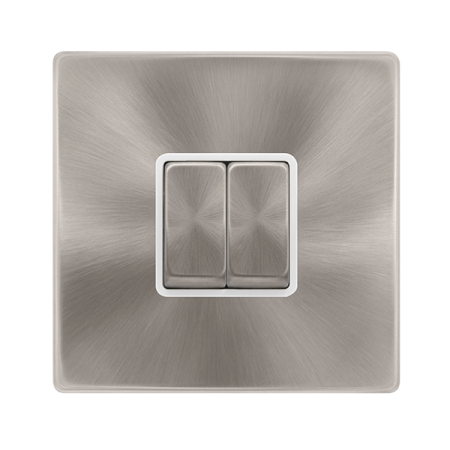 Click Definity Screwless 10ax Ingot 2 Gang 2 Way Switch white Insert | SFBS412PW
