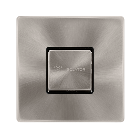 Click Definity Screwless 10A Ingot 3 Pole Fan Isolation Switch Brushed Steel | SFBS520BK