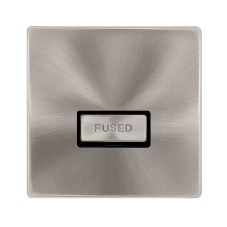 Click Definity Complete Brushed Steel with Black Insert Screwless 13A Unswitched Fused Connection Unit SFBS750BK