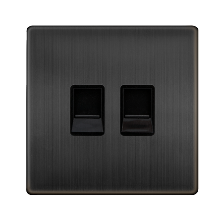 Click Definity Complete Matt Bronze Twin Telephone Secondary Outlet