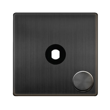 Click Definity Complete Matt Bronze Screwless 1 Gang Empty Dimmer Plate with Knob SFBZ141PL
