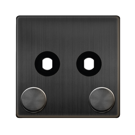 Click Definity Complete Matt Bronze Screwless 2 Gang Empty Dimmer Plate with Knob SFBZ142PL