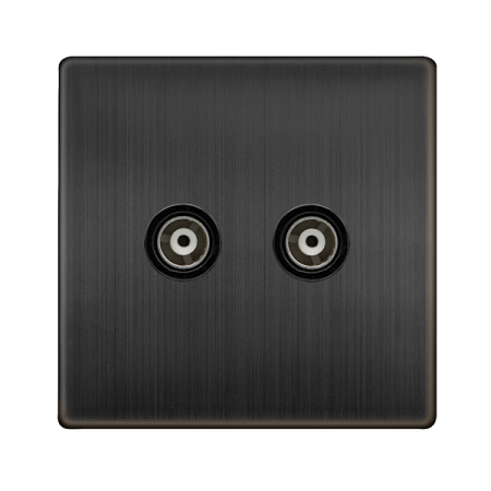 Click Definity Complete Matt Bronze Twin Isolated Coaxial Outlet