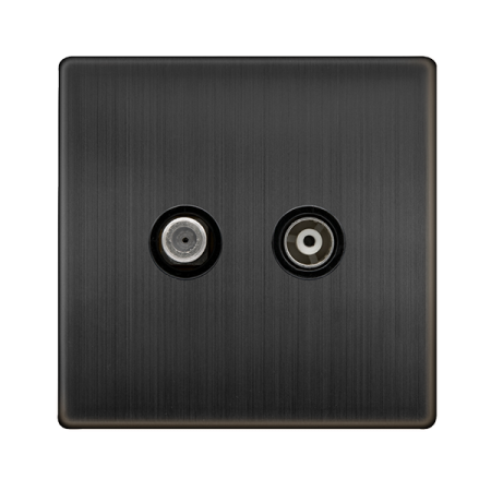 Click Definity Complete Matt Bronze Non-isolated Satellite & Non-isolated Coaxial Outlet