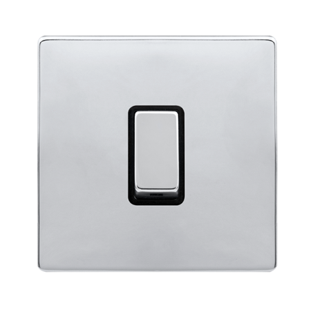 Click Definity Complete Polished Chrome with Black Insert Screwless 1 Gang 2 Way Switch SFCH411BK