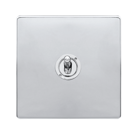 Click Definity Complete Polished Chrome Screwless 1 Gang 2 Way Toggle Switch SFCH421