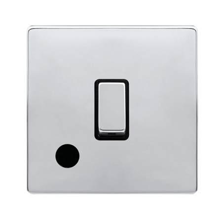 Click Definity Complete Polished Chrome with Black Insert Screwless 20A Double Pole Switch with Optional Flex Outlet SFCH522BK