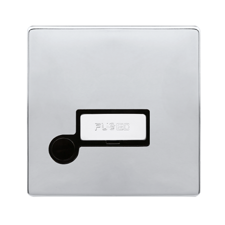 Click Definity Complete Polished Chrome with Black Insert Screwless 13A Unswitched Fused Connection unit with Optional Flex Outlet SFCH550BK