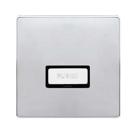 Click Definity Complete Polished Chrome with Black Insert Screwless 13A Unswitched Fused Connection Unit SFCH750BK