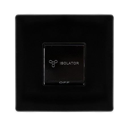 Click Definity Screwless Metal Black 3 Pole Fan Isolation Switch | SFMB020BK