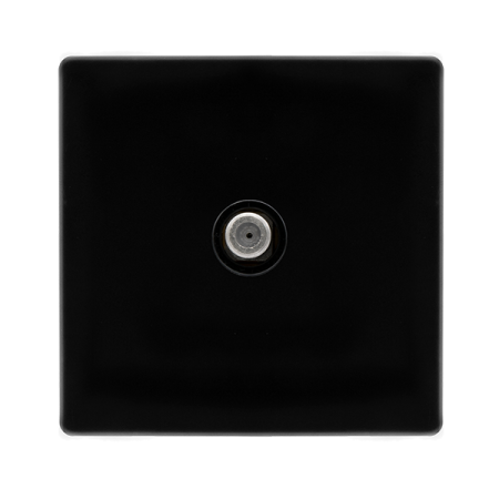 Click Definity Screwless Metal Black Non-isolated Single Satellite Outlet | SFMB156BK