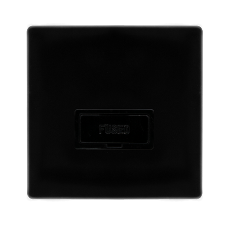 Click Definity Screwless Metal Black 13A Fused Spur | SFMB650BK