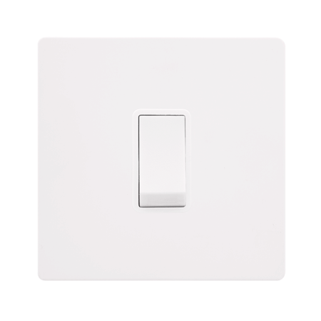Click Definity Complete Metal White Screwless 1 Gang 2 Way Switch
