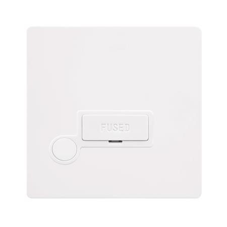 Click Definity SFMW050PW Metal White Screwless 13A Unswitched Spur & Flex Outlet