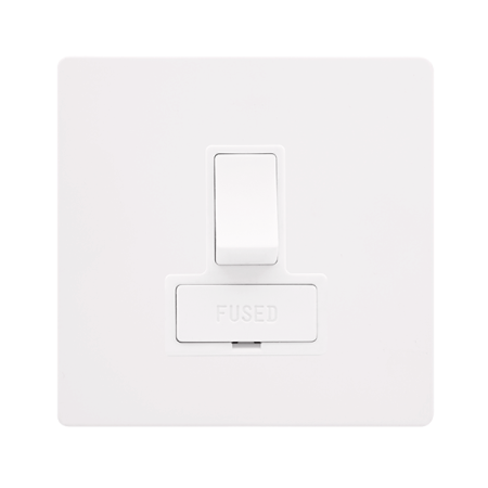 Click Definity SFMW651PW Metal White Screwless 13A Switched Fused Connection Unit