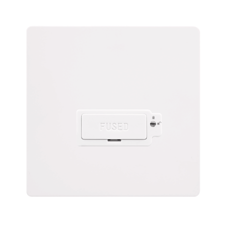 Click Definity SFMW850PW Metal White Screwless 13A Lockable Unswitched Spur