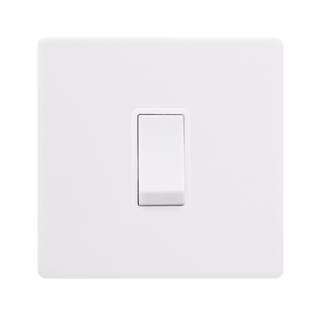Click Definity Screwless 10ax Ingot 1 Gang 2 Way Switch - Polar White | SFPW011PW