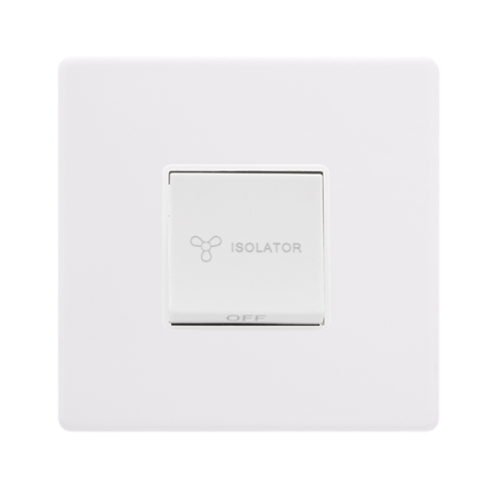 Click Definity Screwless 10a 3 Pole Fan Isolation Switch Polar White | SFPW020PW