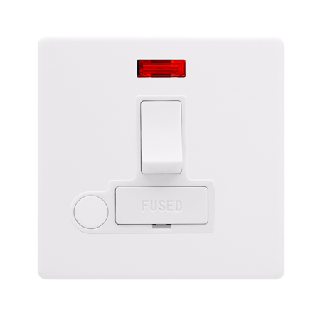 Click Definity Screwless 13A Switched Fused Connection Unit Neon & Optional Flex Outlet | SFPW052PW