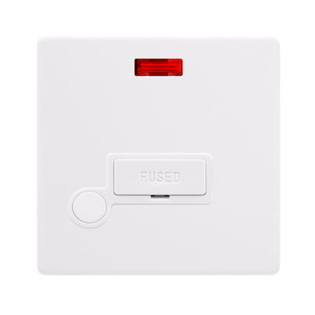 Click Definity Screwless 13A Fused Connection Unit With Neon & Optional Flex Outlet | SFPW053PW