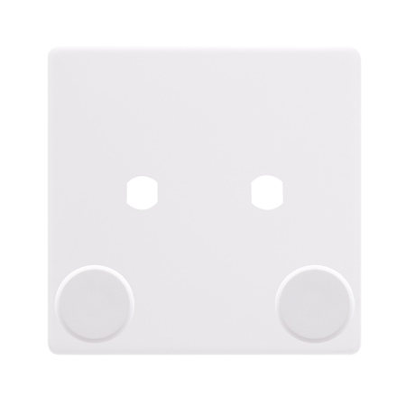 Click Definity Screwless 2 Gang Unfurnished Dimmer Plate & Knobs - Polar White | SFPW142PL