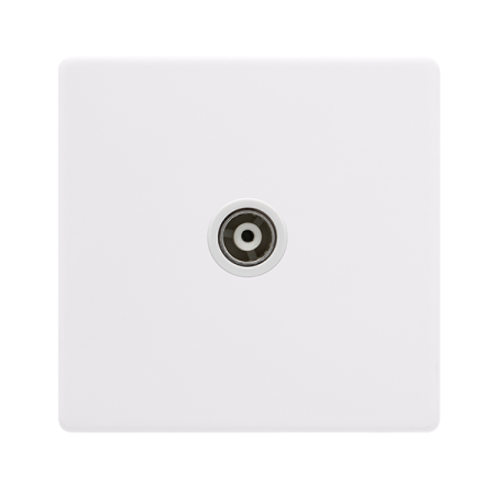 Click Definity Screwless Single Isolated Coaxial Outlet - Polar White | SFPW158PW